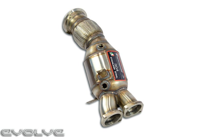 Supersprint Turbo Downpipe With Catalytic Converter - BMW E8X 1 Series 135i | E9X 3 Series 335i (N55) - Evolve Automotive